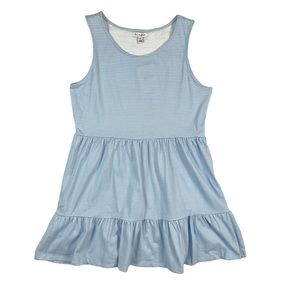 Love, Fire Girls Large Blue/ White Striped Tiered Tank Dress NWT.